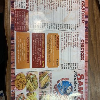 Sam's Southern Eatery - Menu - Seafood Near Me - Shreveport, Louisiana