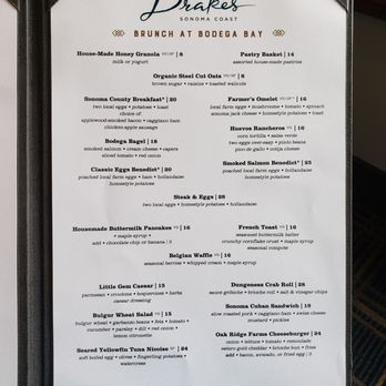 Drakes Sonoma Coast - The brunch menu - New American Near Me - Bodega Bay, California Drakes Sonoma Coast - The brunch menu - New American Near Me - Bodega Bay, California