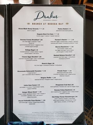 Menu photo 8 Drakes Sonoma Coast Bodega Bay, CA Menu photo 8 Drakes Sonoma Coast Bodega Bay, CA