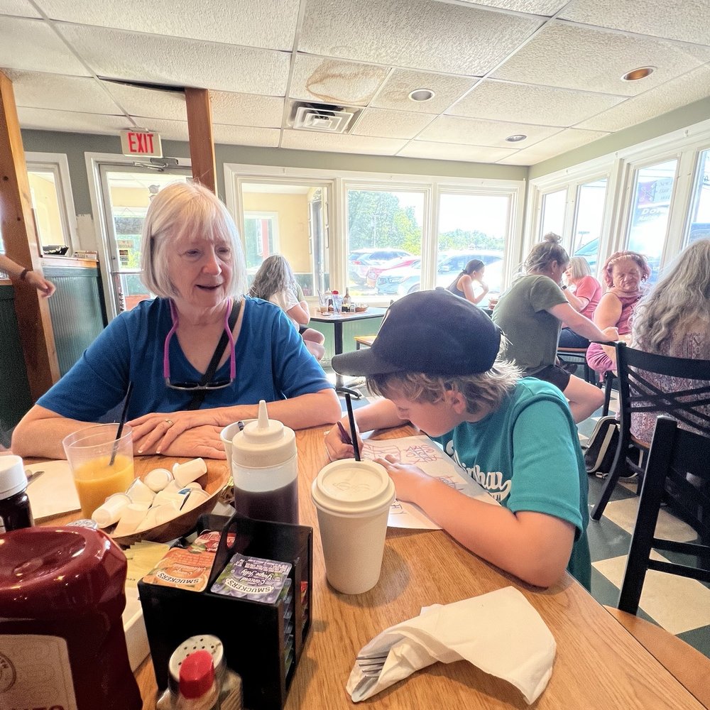 Kelley's Sebago Diner - Felix beating Grammie in Tic Tack Toe - Breakfast & Brunch Near Me - Windham, Maine Kelley's Sebago Diner - Felix beating Grammie in Tic Tack Toe - Breakfast & Brunch Near Me - Windham, Maine