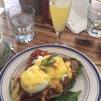 The Corner - Pulled pork and poached eggs on an English muffin - Cafes Near Me - Montclair, New Jersey