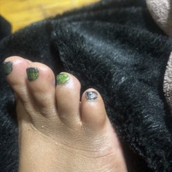 Pretty Nail Salon - Happened literally a day and a half later. Last time I got my toes done here it chipped on my big toe and they wouldn't fix it then or now