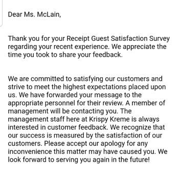 Krispy Kreme - Nice Generic "Insert Name" here Email. Felt Sooooo personal. STELLAR. - Donuts Near Me - Fenton, Missouri Krispy Kreme - Nice Generic "Insert Name" here Email. Felt Sooooo personal. STELLAR. - Donuts Near Me - Fenton, Missouri