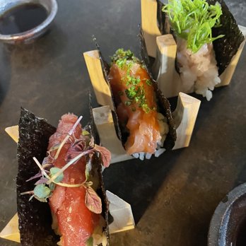 kodo - Handroll trio - tuna, yellowtail, salmon - Cocktail Bars Near Me - Los Angeles, California