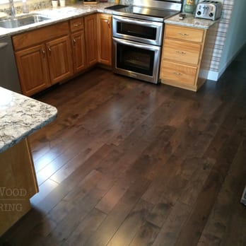 EverWood Flooring - Homerwood 5" prefinished Birch Run hardwood flooring installed in Auburn, NH kitchen. - Flooring Near Me