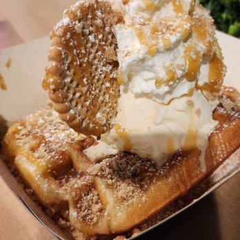 Waffles & Cream - Churrafle on a liege waffle.  Crystallized sugar waffle? Delicious - Waffles Near Me - Richmond, California