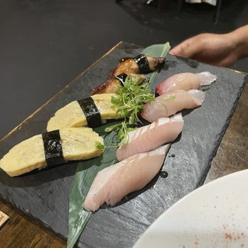 M Sushi Bistro - Tamago, Hamahi, Ameberjack, and Eel Nigiri - Sushi Bars Near Me - Lodi, California M Sushi Bistro - Tamago, Hamahi, Ameberjack, and Eel Nigiri - Sushi Bars Near Me - Lodi, California