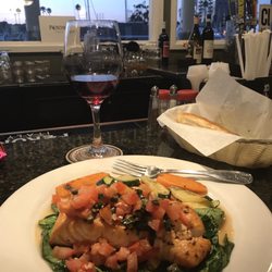 D'Vino Cafe' & Wine Bar - Salmon. The healthier sounding one with spinach. Tasty.