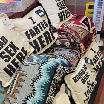 Red Rock Impressions - "We had sex here" pillow - Women's Clothing Near Me - Sedona, Arizona Red Rock Impressions - "We had sex here" pillow - Women's Clothing Near Me - Sedona, Arizona