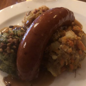 The Pantry - Combination of Hutspot, Boerenkool, zuurkoolstamppot served with a smoked sausage - Modern European Near Me - Amsterdam, New Hampshire The Pantry - Combination of Hutspot, Boerenkool, zuurkoolstamppot served with a smoked sausage - Modern European Near Me - Amsterdam, New Hampshire