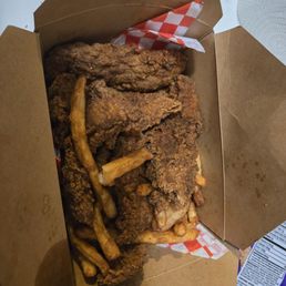 Catfish and Cajun fries. Overcooked some Catfish and Cajun fries. Overcooked some
