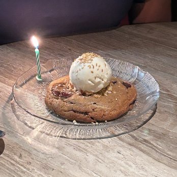 Callie - Birthday cookie with candle - Mediterranean Near Me - San Diego, California