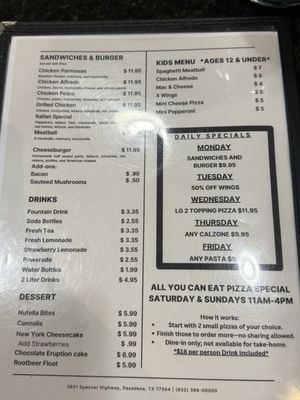 Menu photo 1 Pipeline Pizza Pasadena, TX