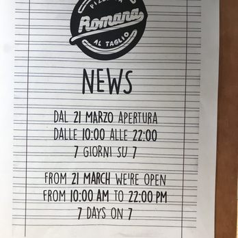 Romana Pizzeria al Taglio - Hours - Pizza Near Me - Rome, RM Romana Pizzeria al Taglio - Hours - Pizza Near Me - Rome, RM