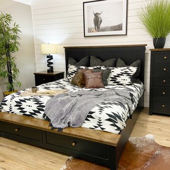BlvdHome - Slate black bed with matching dresser and nightstand - Furniture Stores Near Me - Cedar City, Utah
