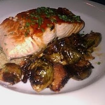 Murphy's - Maine salmon w/quinoa pilaf and brussel sprouts w/a sweet soy glaze - American Near Me - Atlanta, Georgia