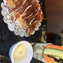 Shrimp Tempura (good with the sides: crispy onions)