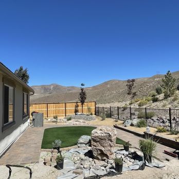 Rock Solid Landscape - Water feature and landscape installation in progress. - Landscaping Near Me - Reno, Nevada Rock Solid Landscape - Water feature and landscape installation in progress. - Landscaping Near Me - Reno, Nevada