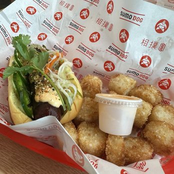 Sumo Dog - Bacon bahn mi with sushi tater tot's - Asian Fusion Near Me - Indio, California Sumo Dog - Bacon bahn mi with sushi tater tot's - Asian Fusion Near Me - Indio, California