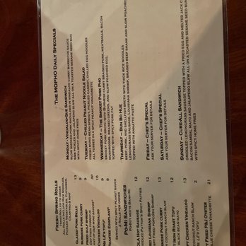 Mopho - Menu side 1 - Vietnamese Near Me - New Orleans, Louisiana Mopho - Menu side 1 - Vietnamese Near Me - New Orleans, Louisiana