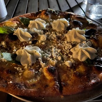 Oak & Stone - White pizza with added goat cheese crumbles - Pizza Near Me - Bradenton, Florida