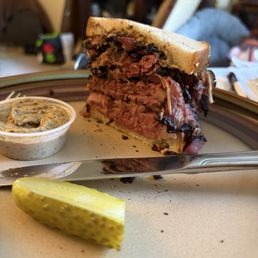 Pastrami on rye. Needed to use knife and fork to eat it because I'm not a crocodile. Pastrami on rye. Needed to use knife and fork to eat it because I'm not a crocodile.