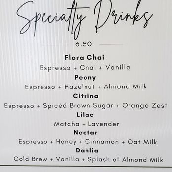 Flora Cafe - Specialty drinks menu - Cafes Near Me - Bonita, California Flora Cafe - Specialty drinks menu - Cafes Near Me - Bonita, California