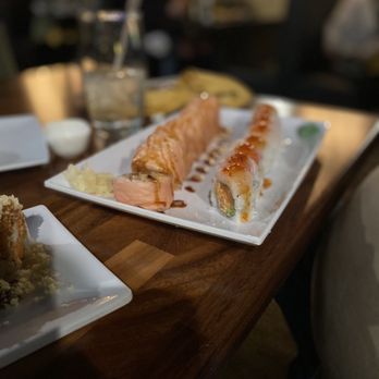 Star Sushi - Big Al Roll (left) and Red Bull Roll (right) - Sushi Bars Near Me - Jeffersonville, Indiana Star Sushi - Big Al Roll (left) and Red Bull Roll (right) - Sushi Bars Near Me - Jeffersonville, Indiana