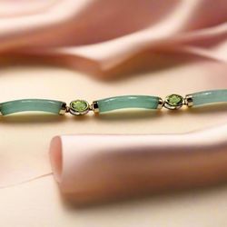 Memo Gems & Jewelry - 14k Gold and Jade Bracelet
