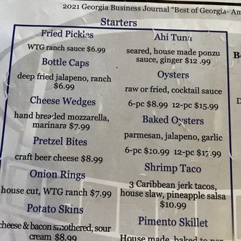 The Water Tower Grille - Starters - American Near Me - Adairsville, Georgia The Water Tower Grille - Starters - American Near Me - Adairsville, Georgia