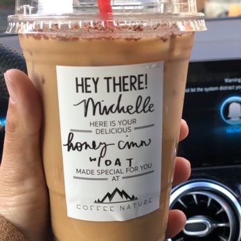 Coffee Nature - Honey cinnamon latte with oat milk - Coffee & Tea Near Me - Costa Mesa, California
