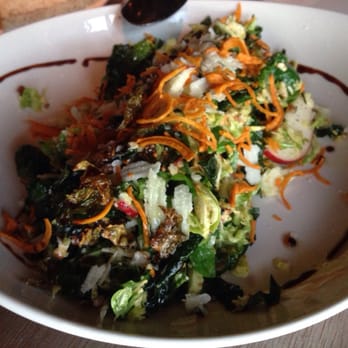 Root Down - Kale Brussels salad. Nice and crunchy! - New American Near Me - Denver, Colorado Root Down - Kale Brussels salad. Nice and crunchy! - New American Near Me - Denver, Colorado