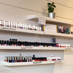 Sweet Mia Natural Nail Spa - Never seen upcharges for various polishes like this. April 2023