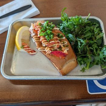 Lobster Guys - Cali Lobster  roll.  Ugh. Ratio of Roll to Lobster  is extremely poor. - Seafood Near Me - Long Beach, California