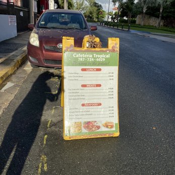 Cafeteria Tropical - Sign & menu in the street might help you find it - Cafeteria Near Me - San Juan, Puerto Rico Cafeteria Tropical - Sign & menu in the street might help you find it - Cafeteria Near Me - San Juan, Puerto Rico