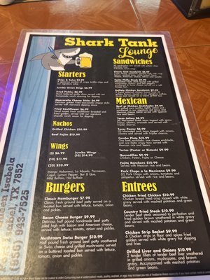 Menu photo 3 The Shark Tank Lounge Port Isabel, TX