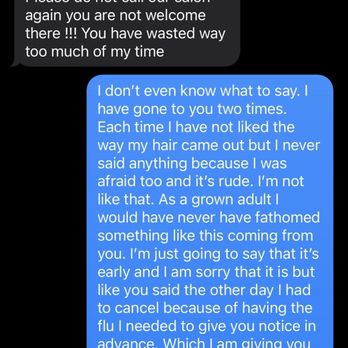Duet Dezign Salon - My final text responding back to her message. - Waxing Near Me - Folsom, California Duet Dezign Salon - My final text responding back to her message. - Waxing Near Me - Folsom, California