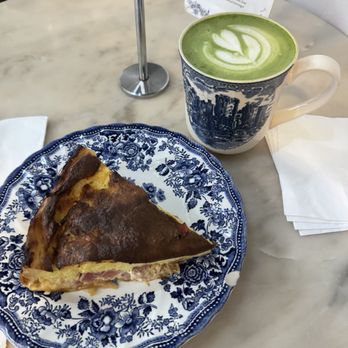 maman - Quiche Loraine (Ham, Cheese); Matcha Latte - French Near Me - New York, New York maman - Quiche Loraine (Ham, Cheese); Matcha Latte - French Near Me - New York, New York