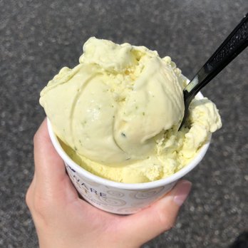 UDairy Creamery - Mango Basil - this was a single scoop!! - Ice Cream & Frozen Yogurt Near Me - Newark, Delaware UDairy Creamery - Mango Basil - this was a single scoop!! - Ice Cream & Frozen Yogurt Near Me - Newark, Delaware