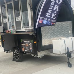 Food stand with pennant in front