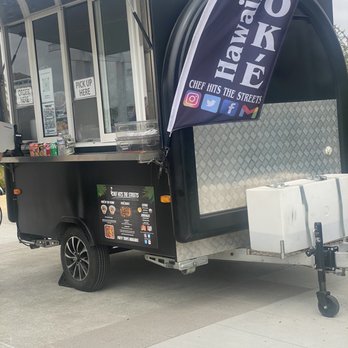 Chef Hits the Streets - Food stand with pennant in front - Hawaiian Near Me