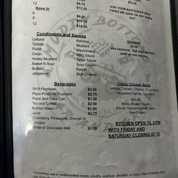 Muddy Bottoms Bar & Grill - Menu