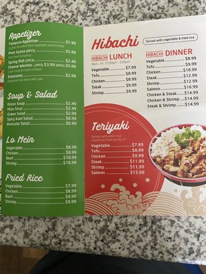 Menu photo 2 L&L Fresh Hibachi Sushi Gilbert, AZ