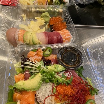 Sakebomb - Sashimi salad, rainbow, mango, avocado, samurai rolls. Not in the pic: fried oysters, shrimp tempura, and ikura rolls. Yum! - Sushi Bars Near Me - Sunnyvale, California Sakebomb - Sashimi salad, rainbow, mango, avocado, samurai rolls. Not in the pic: fried oysters, shrimp tempura, and ikura rolls. Yum! - Sushi Bars Near Me - Sunnyvale, California