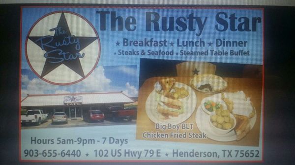 Menu photo 4 Henderson Star Cafe Henderson, TX