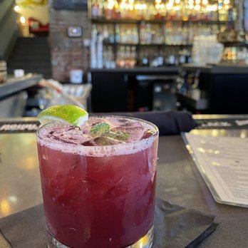 The Edison - "Black Maria" bourbon and blackberry mint purée - Steakhouses Near Me - Tallahassee, Florida The Edison - "Black Maria" bourbon and blackberry mint purée - Steakhouses Near Me - Tallahassee, Florida