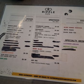 Ripple Cafe - Menu - Coffee & Tea Near Me - Cambridge, Massachusetts Ripple Cafe - Menu - Coffee & Tea Near Me - Cambridge, Massachusetts