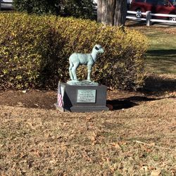 Mary Had A Little Lamb Statue - So glad the lamb posed for this statue