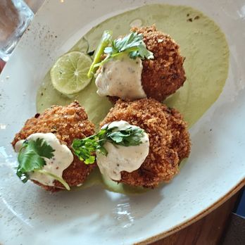 American Social - Shrimp cakes, filled with so much flavor - Cocktail Bars Near Me - Boca Raton, Florida