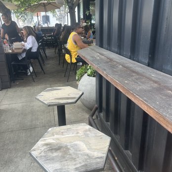 Benchmark - Patio adjacent to the main dining room where pets are only allowed - New American Near Me - Santa Ana, California